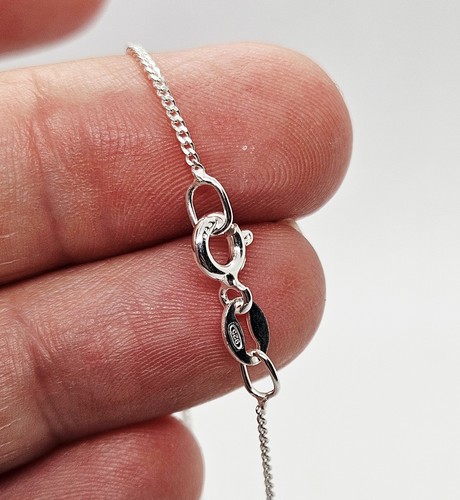 Silver chain necklace curb - chain,