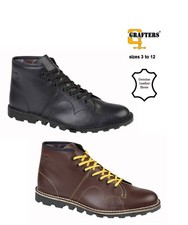 Grafters B430 Unisex Leather Monkey Boots Classic Retro Style - £39.99 POST FREE