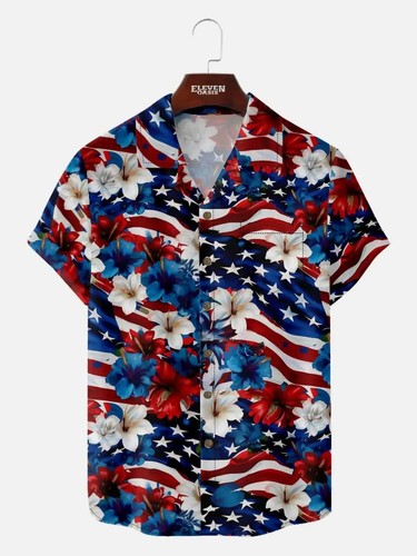Tall patriotic hibiscus flag - hibiscus,