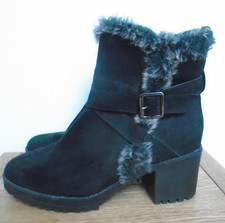 Ladies - New - New Look - Warm Fur Trim Mid Length Zip Fastening Boots  Size: 8