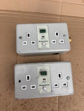 2 X Used Greenbrook M22M SafetySure Passive AC RCD DP Metal Clad Sockets 14A326
