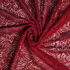 Burgundy Floral Lace Fabric