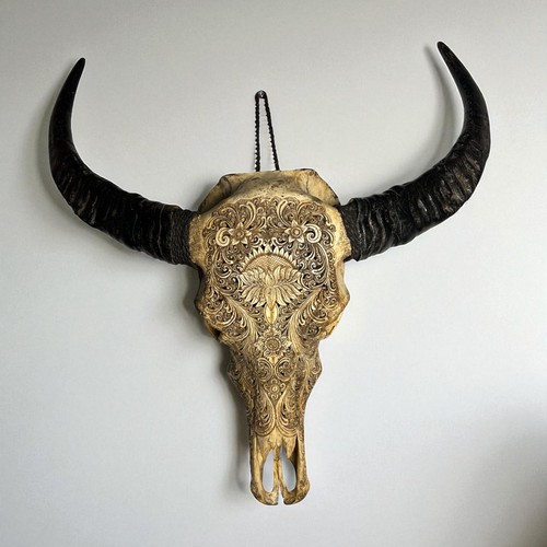 Hand carved water buffalo - carved,