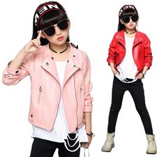 Girls Kids Zip-up Moto Biker
