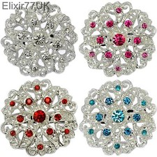 Silver flower pin brooch - silver,