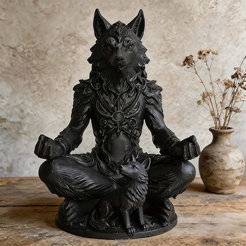 Meditating werewolf wolf totem - werewolf,