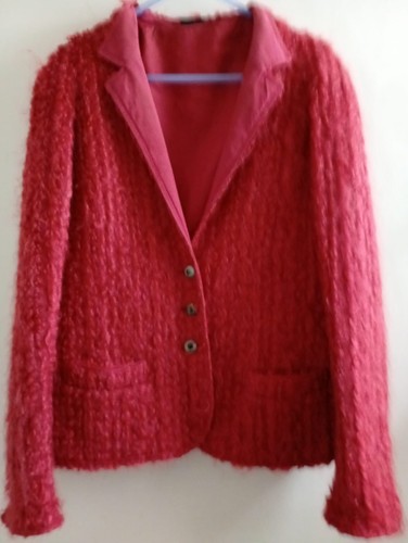 Knitted dark red mohair - knitted,