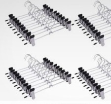 10/20/40PCS Strong Metal Clips Hangers Chrome Clothes Coat Trouser Skirt Rack UK