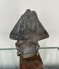 Ancient Roman Egypt Pottery Lamp Handle Depicting God - 11cm