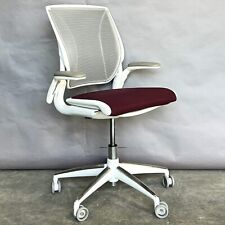 HUMANSCALE Diffrient World Office Task Chair White Burgundy USA Made Ergonomic