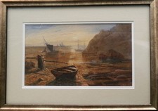 Frederick Tully Lott British  Circa 1828 - 1899 Original Painting Coastal Scene