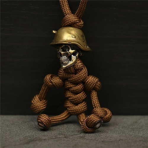 Skull soldier keychain punk - skull,