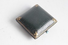 Small 19th Century Iron Gilded Leather Jewelry Case (74707)
