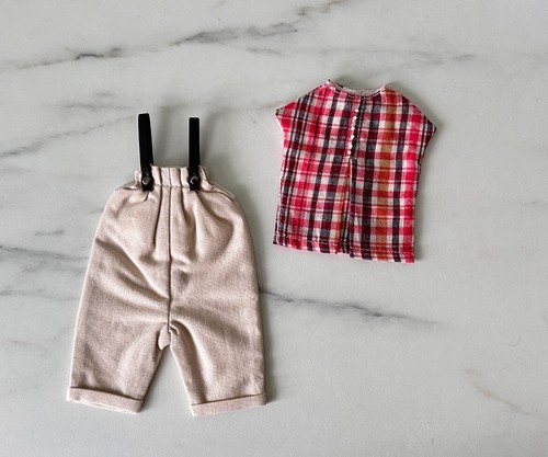 Handmade beige overalls - beige,