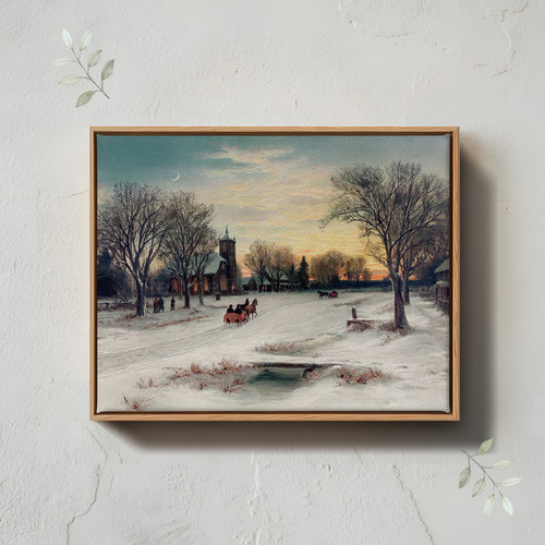 Antique christmas landscape - antique,