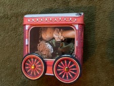 Small Red Gypsy Caravan With Moving Wheels Tin With Ragdoll Circus
