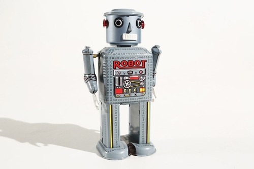 Large mechanical robot tin toy - large,