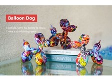 Colourful resin balloon dog - colourful,