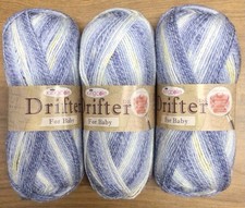3 x 100g King Cole Drifter for Baby D/K Wool/Yarn Knitting/Crochet Shade Breeze