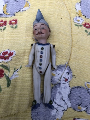 Antique bisque jointed jester - antique,