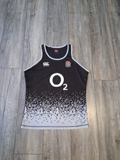England Rugby Training Vest Canterbury Blue Sleeveless Gym Top Mens large