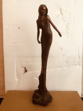 Antique bronze art deco lady - art,