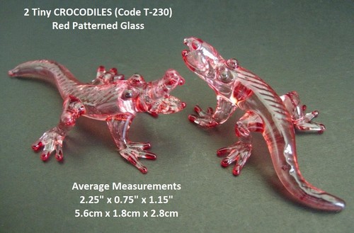 Glass crocodile figurine - glass,