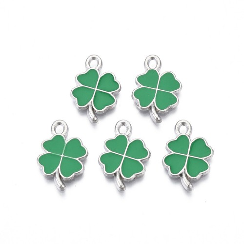 Enamel charms shamrock four - shamrock,