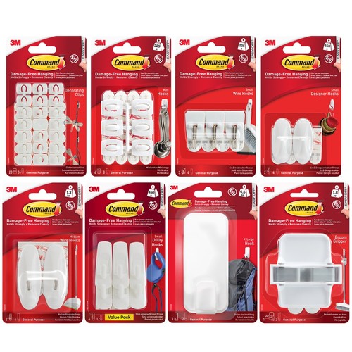 Command white hooks and - hooks,