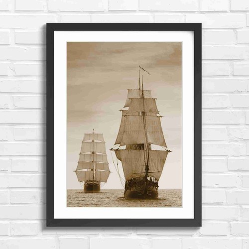 Nautical vintage sailing ships - nautical,