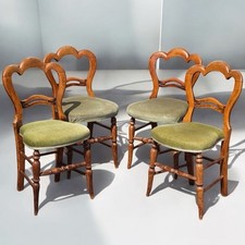 Victorian Set Of Balloon Back Dining Chairs.