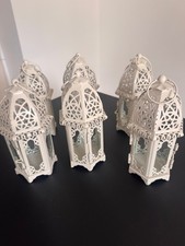 White metal lanterns larger - white, (larger