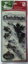 Inkadinkado 5 clear Christmas Silhouettes Stamps