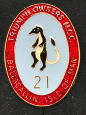 2021 Triumph Owners Motorcycle Club Ballacallin Rally enamel badge Isle of Man