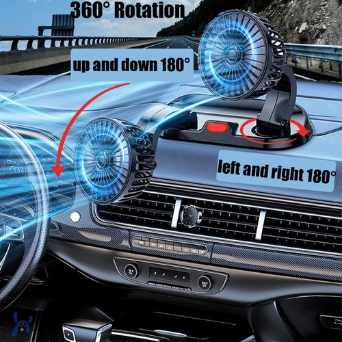 Dual head car fan usb - dual,