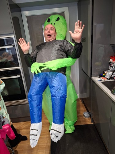 Inflatable green alien costume - green,
