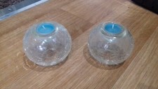 2x Crackle Glass Effect Round