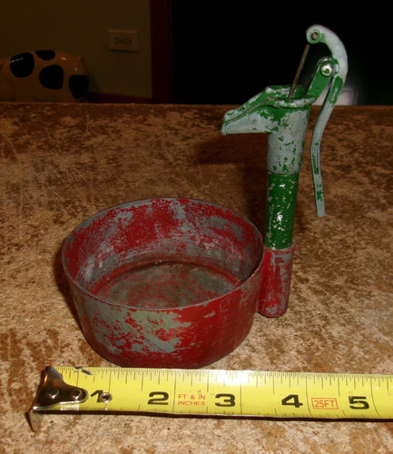 Vintage metal water hand pump - metal,