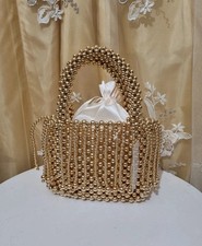 Gold Pearl Clutch Bag Beaded