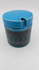 Surrey Ceramics Blue Jam Pot. Condiment Jar. Mid Century. Retro. Lidded