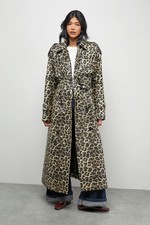 Warehouse Leopard Coat Womens
