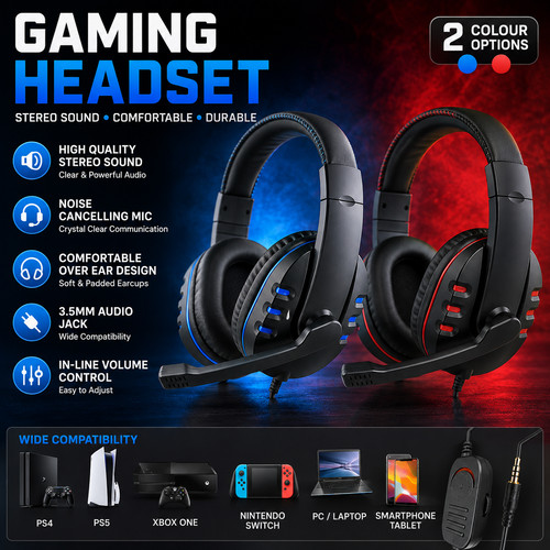 Gaming headset with microphone - with,