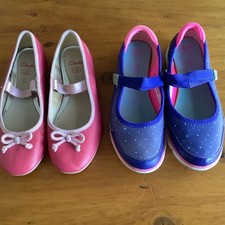 Two Pairs Of Girls Clarks Shoes Size 1