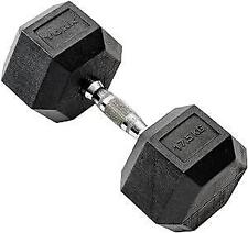 Dumbbell Exercise Equipment, York Fitness Barbell Rubber Hex Single, 17.5 kg