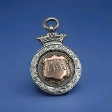 Sterling Silver & Gold Fob Medal Birmingham 1937