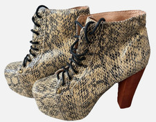 Jeffrey Campbell Havana Last Lita Snake Python Platform Boots Size EU 36 UK 3.5