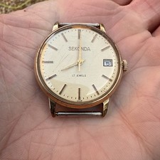 Sekonda Vintage 17 Jewels Date Just Hand Gold Tone Wind Mens Watch (Face only)