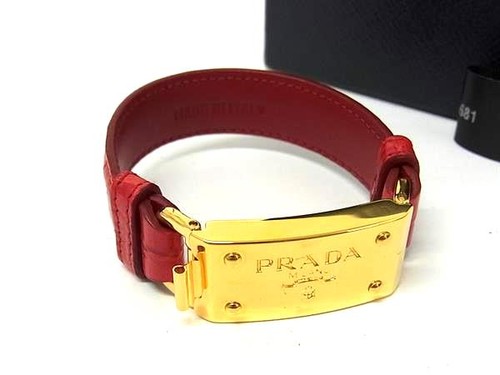 Prada leather bracelet red - bracelet,