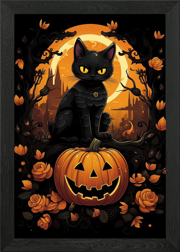 Black cat jack lantern - black,