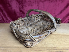 Vintage Rectangular Wicker Basket with handle Size 18 ins x 15 ins x height 9ins